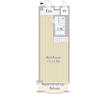 パークグレース新宿[1R/26.53m2]の間取図