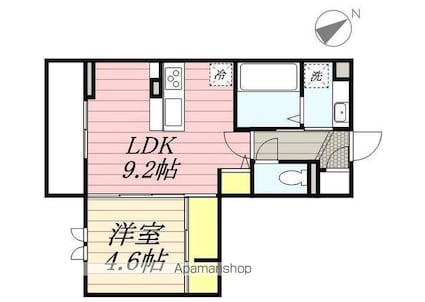 東京都昭島市朝日町４丁目[1LDK/37.04m2]の間取図