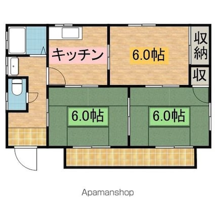 茨城県神栖市神栖２丁目[3DK/49.5m2]の間取図