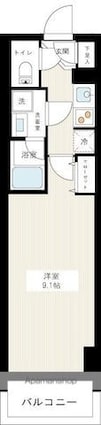東京都板橋区熊野町[1K/25.89m2]の間取図