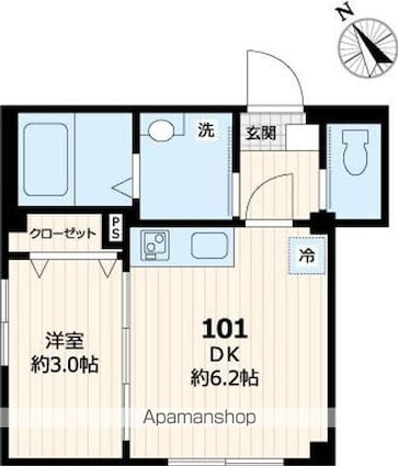 Ｚレジデンス駒込[1DK/25.02m2]の間取図