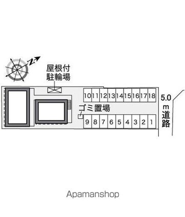 レオパレス八風[1K/22.35m2]の配置図