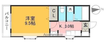 シェモア　エマール[1K/29.8m2]の間取図