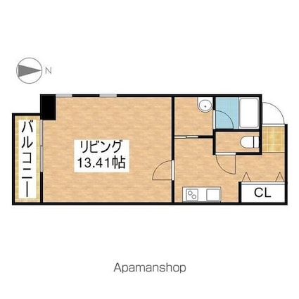 ＨＥＡＲＴＳＷＡＶＥ[1K/42.24m2]の間取図