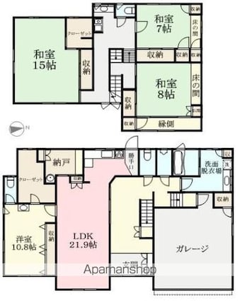 新田塚２丁目貸家[4LDK/239.14m2]の間取図