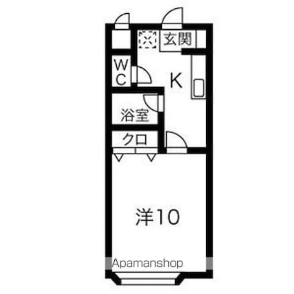 カルム参番館[1K/33.12m2]の間取図