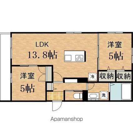 メゾン　ブリアン[2LDK/59.48m2]の間取図