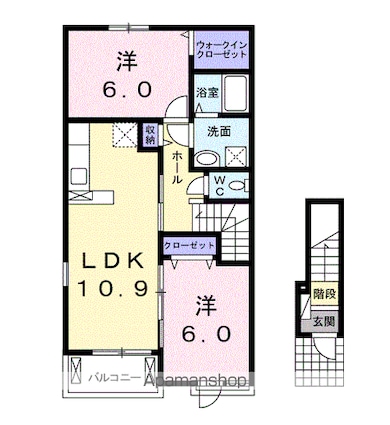 あじさい[2LDK/57.21m2]の間取図