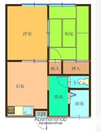 スペースタウン藪塚[2DK/44.62m2]の間取図