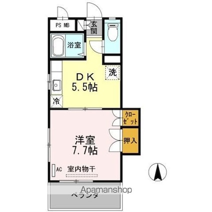 みよしのハイツ[1DK/30.69m2]の間取図