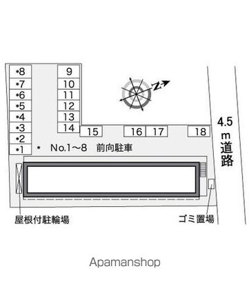 レオパレス大輝[1K/23.18m2]の配置図