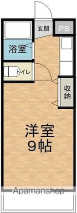 サンライズ白板[1R/24m2]の間取図