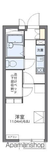 レオパレスプリマベーラ[1K/19.87m2]の間取図