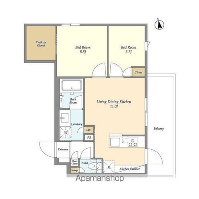 ベルファース三軒茶屋[2LDK/47.73m2]の間取図