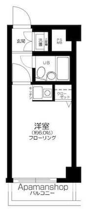 朝日プラザ桜新町[1R/17.01m2]の間取図