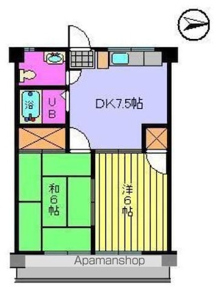 メゾンしんわ[2DK/38.88m2]の間取図