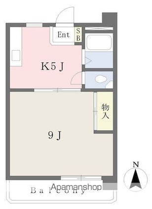 サンハイツ木屋町[1DK/28.35m2]の間取図