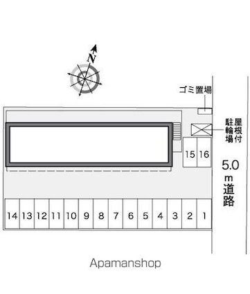 レオパレスグレース東福山[1K/23.18m2]の配置図