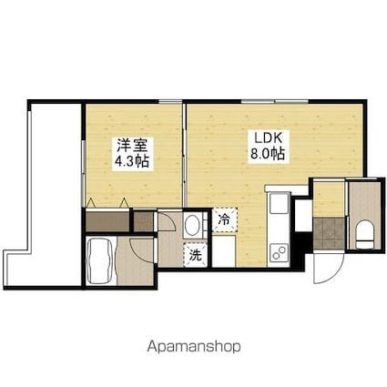ＥＴＥＲＮＯ江波[1LDK/29.7m2]の間取図