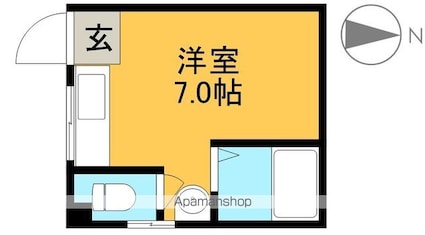 Ｓｅｒｅｎｏ　Ｉｗａｓａｋｉ[1R/15.12m2]の間取図