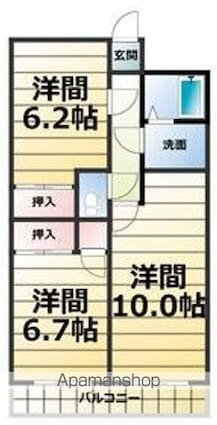 ラッフィナート[2LDK/51.03m2]の間取図