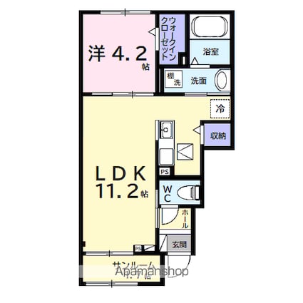ヒカルサ市原姉ヶ崎ウエスト[1LDK/39.17m2]の間取図