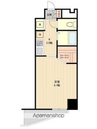コスモリード幡ヶ谷[1R/26.02m2]の間取図