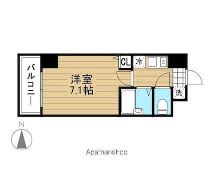プライムアーバン住吉[1K/20.17m2]の間取図