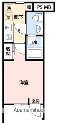 リーフコート[1K/21.87m2]の間取図