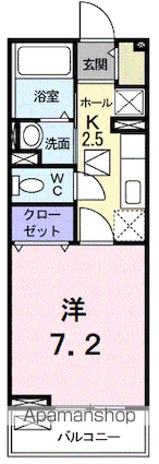 ジェルメ・メジェール山越[1K/26.11m2]の間取図