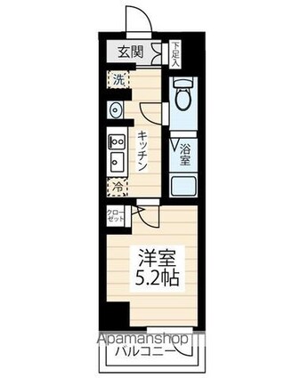ＨＹ’ｓ　ＭＡＸＩＶ　立川錦町[1K/20.67m2]の間取図
