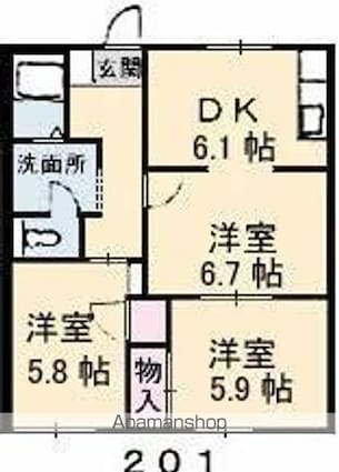 リベラＵ[3DK/56.42m2]の間取図