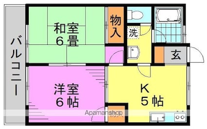 石原マンション[2DK/37.71m2]の間取図