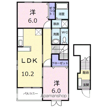 スターレジデンス[2LDK/57.02m2]の間取図