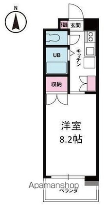 ジョイフル第２朝生田[1DK/24.94m2]の間取図