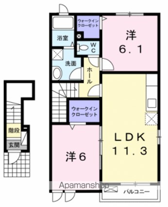 エース[2LDK/57.58m2]の間取図