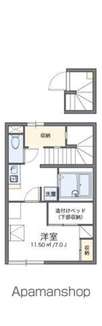 レオパレスエクレール[1K/26.08m2]の間取図