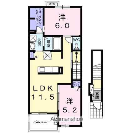 コンフォーティア[2LDK/56.78m2]の間取図