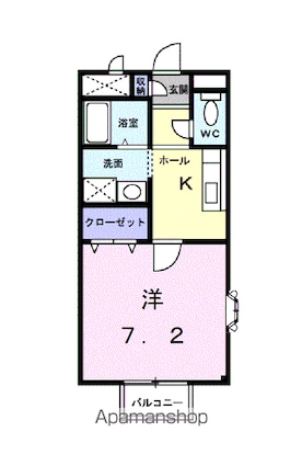 ラフィネ[1K/27.75m2]の間取図