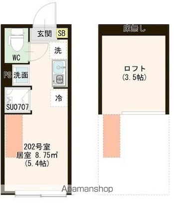 レジデンス・イン初台[1R/12.1m2]の間取図