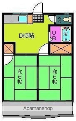 古川フラット[2DK/37.12m2]の間取図