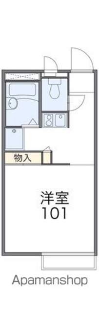 レオパレスジュネス[1K/20.28m2]の間取図