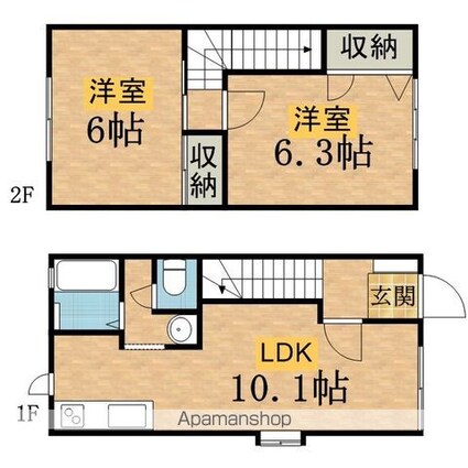 エスペランサＢ[2LDK/56m2]の間取図