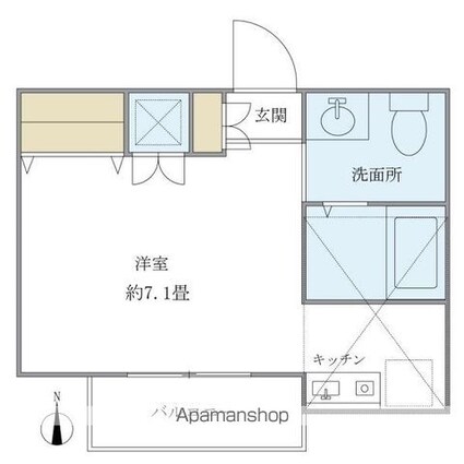 カルム吉祥寺[1R/19.13m2]の間取図