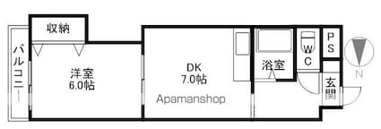 あいビル本町[1DK/35.17m2]の間取図