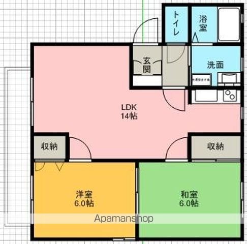 【福岡市東区若宮のアパートの間取り】