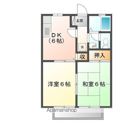 アプリコットハイツＡ[2DK/40.92m2]の間取図