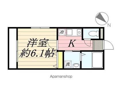 Ｌｉｅｖｅｒ　Ｂ棟[1K/21.46m2]の間取図