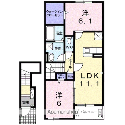 エム・スマイル[2LDK/58.64m2]の間取図