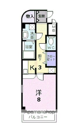 Ｓｍａｌｌ　Ｌｕｘｕｒｙ[1K/33.92m2]の間取図